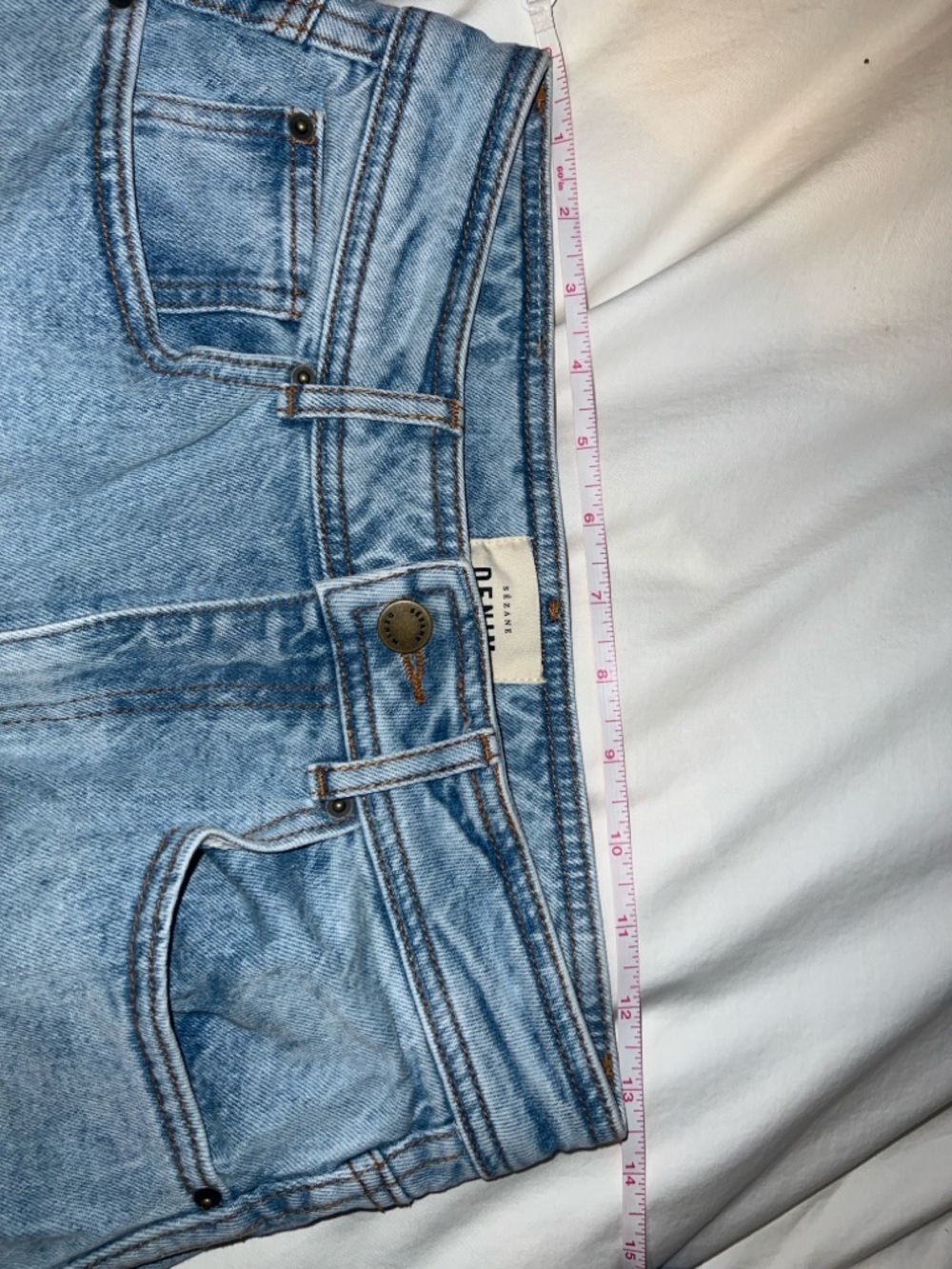 Sezane Light Wash Wide-Leg Jeans - Picture 7 of 12